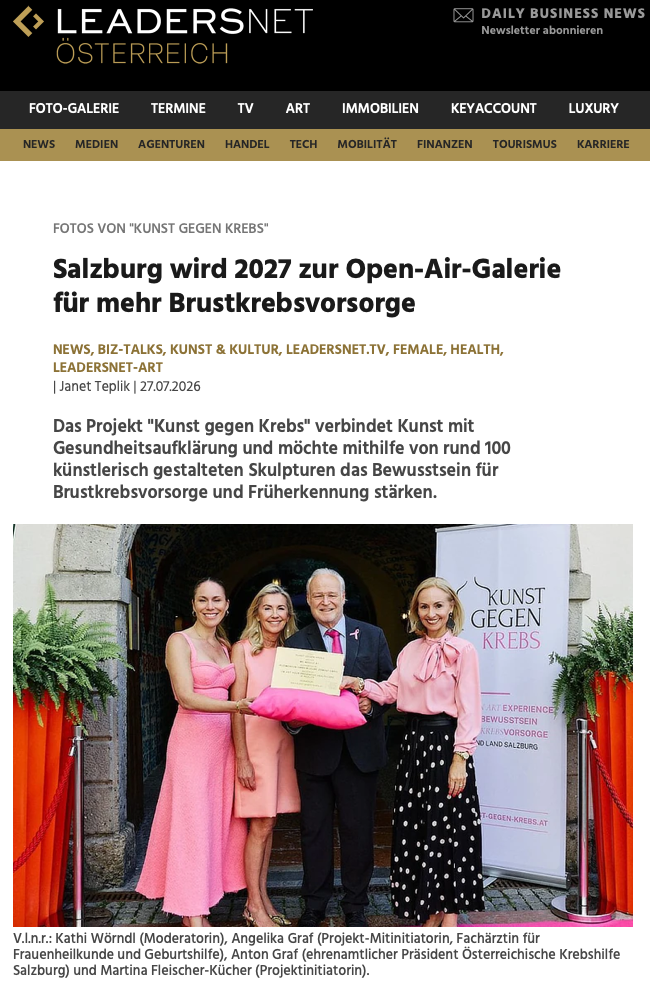 MEDIENBERICHT KUNST GEGEN KREBS