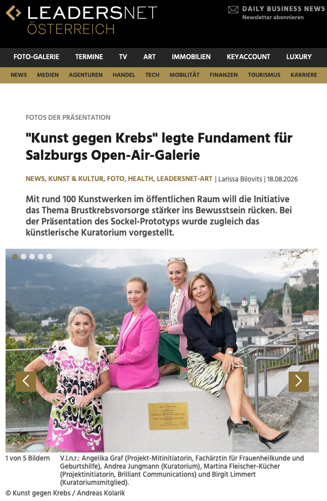 MEDIENBERICHT KUNST GEGEN KREBS